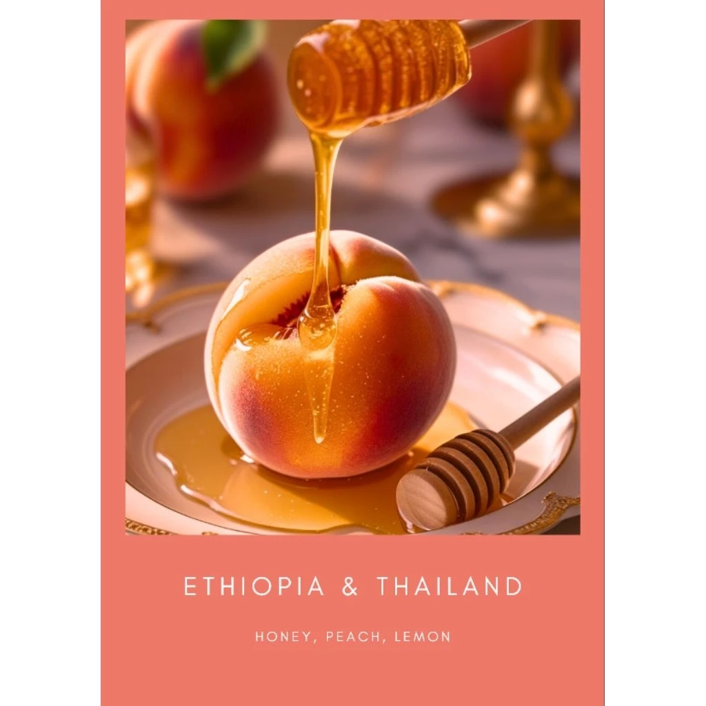 (อย่าลืม!เก็บโค้ดส่งฟรี! ขั้นต่ำ เริ่มต้น0บ.)เมล็ดกาแฟคั่วอ่อน Over Da Moon Honey Peach ฮันนี้พีช