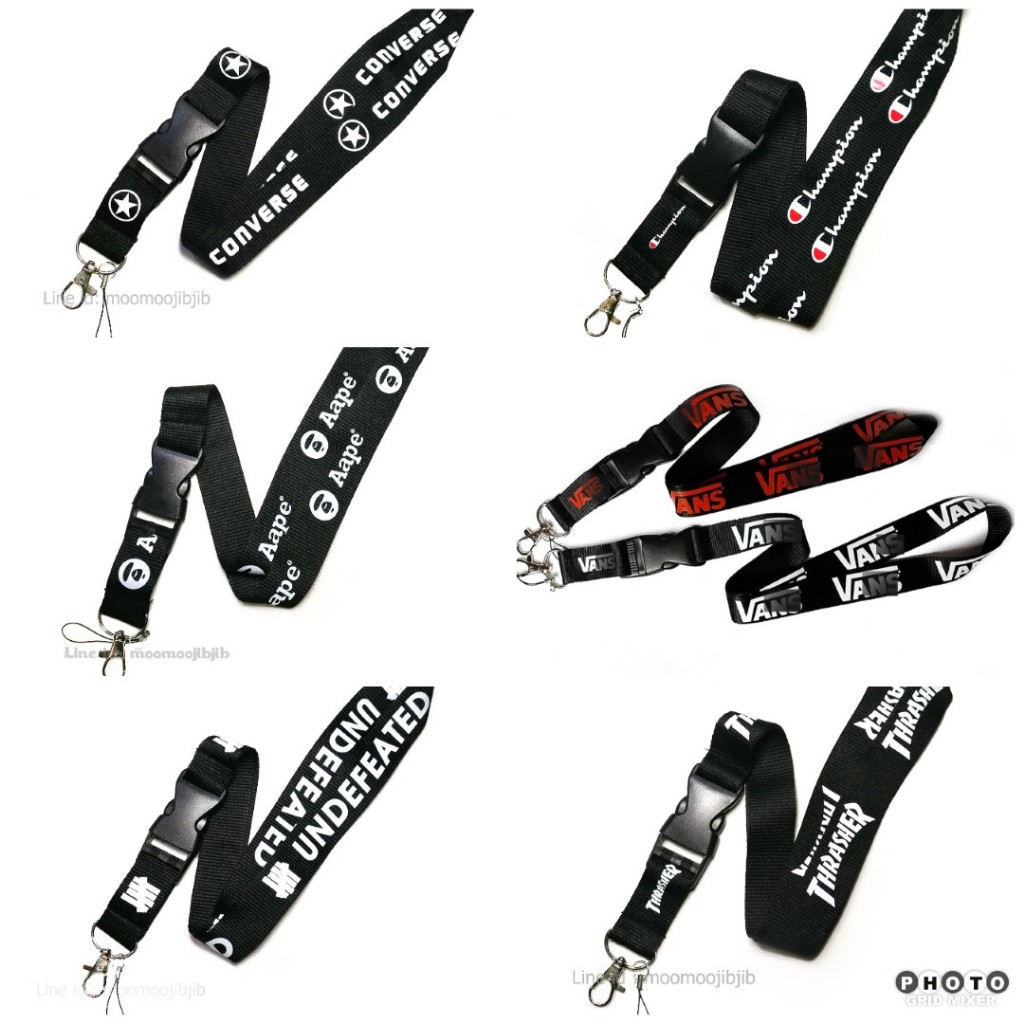 Lanyard - Ape, Thrasher, Undefeated, Con, VNS สายห้อยคอ สายคล้องบัตร คล้องโทรศัพท์ มีห่วงเล็กให้ สกร