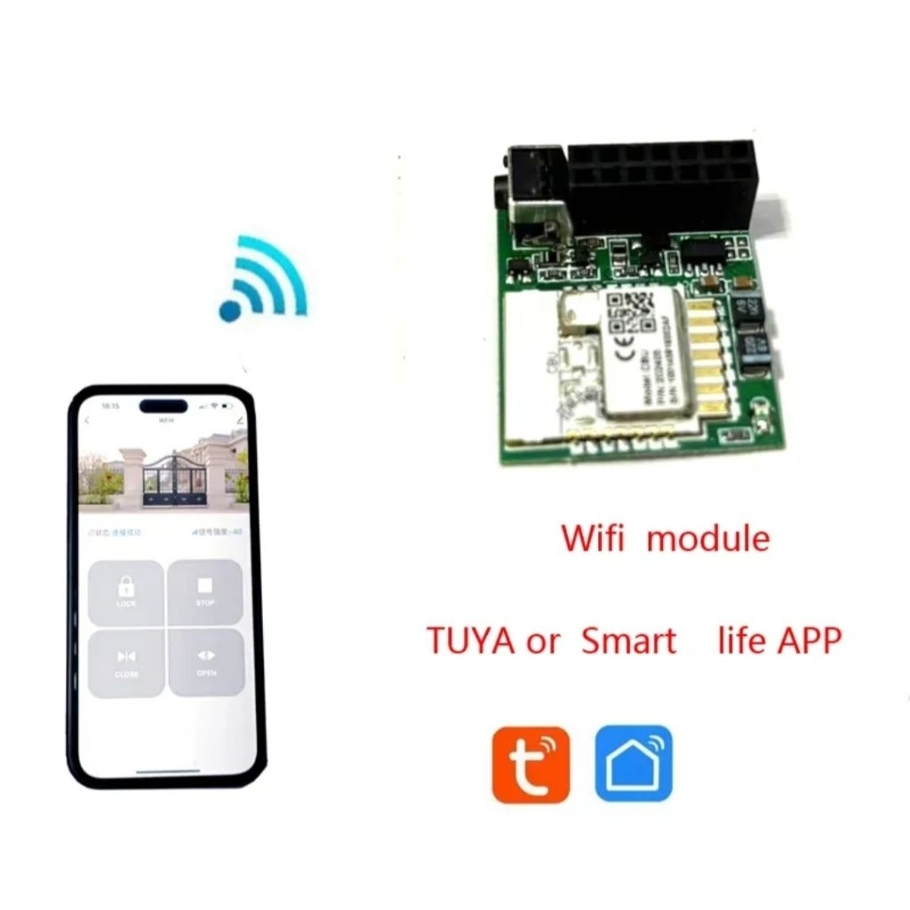 AutoGateTh Modul wifi app Tuya Smart Life แผงBSM กล่องแดง สั่งเปิดปิดประตูด้วยwifi