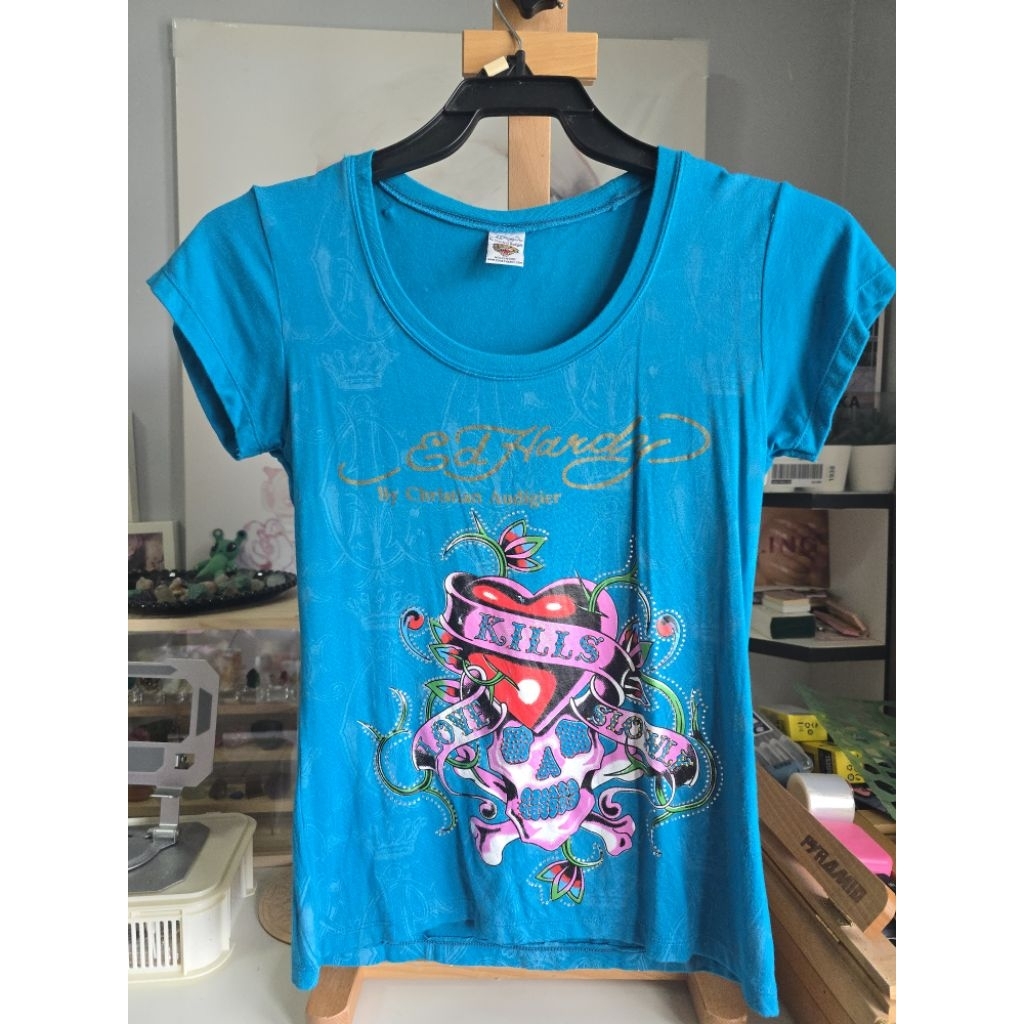 Edhardy T-shirt สีหายากมาก 96%