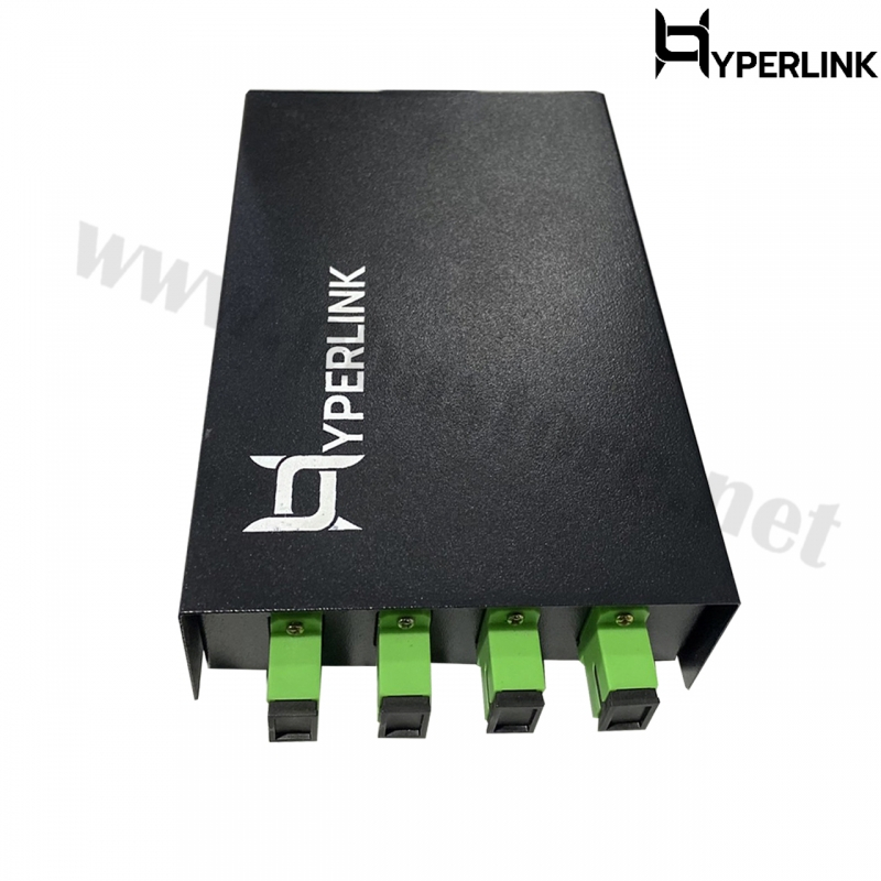 กล่องเก็บสายไฟเบอร์ พร้อมสายสไปรท์ SC/APC 4 Ports 4 Cores Fiber Optic Patch Panel (155x90x30mm) HYPERLINK