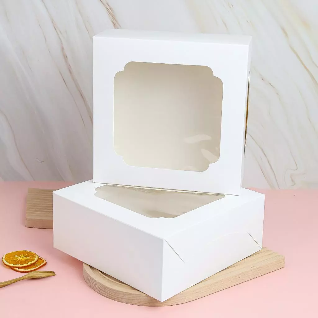 Boxjourney กล่องเค้ก 2 ปอนด์ ขาว/คราฟท์/พิมพ์ลาย (10ใบ/แพ็ค)