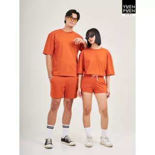 YuenPuen ยืนพื้น กางเกงขาสั้น 14 สี รุ่น French Terry ผ้าเกล็ดปลา ยืดหยุ่น นุ่มอยู่ทรง ใส่สบาย