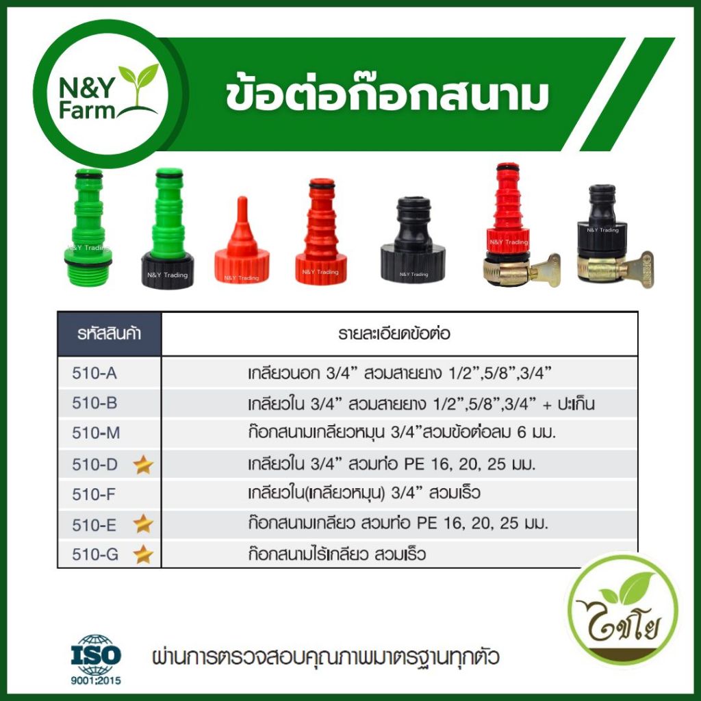 ข้อต่อระบบน้ำงานสวน “ไชโยสปริงเกลอร์” ต่อแน่น ไม่รั่ว ใช้งานง่าย รองรับสายยาง/ท่อ PE/สวมเร็ว