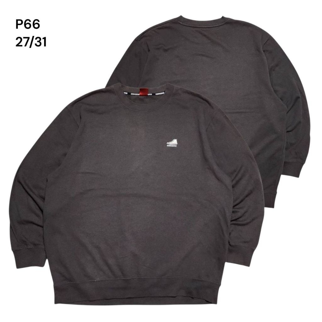 Converse เสื้อสเวตเชิ้ตคอนเวิร์ส สีน้ำตาล P66