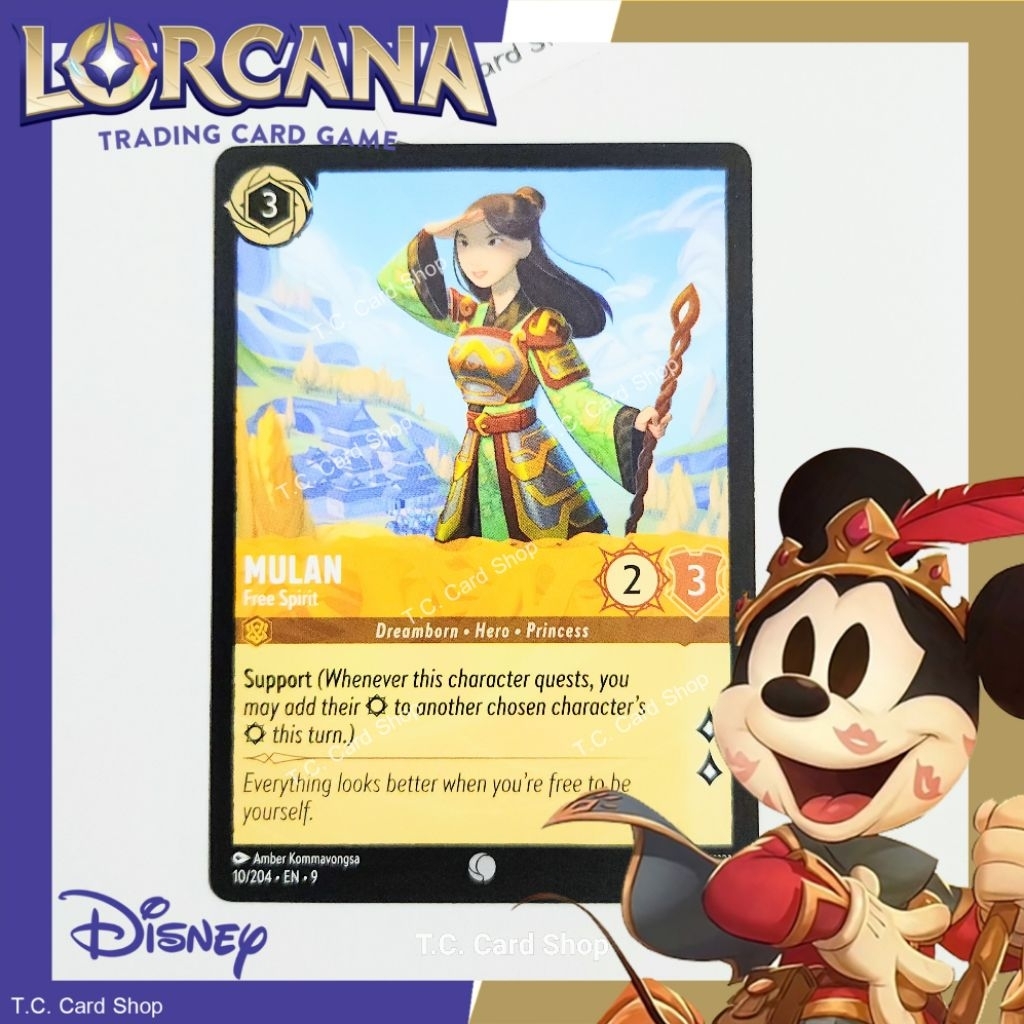Mulan - Free Spirit - 010/204 C - Disney Lorcana  (ดิสนีย์ ลอร์คาน่า) (Fabled)