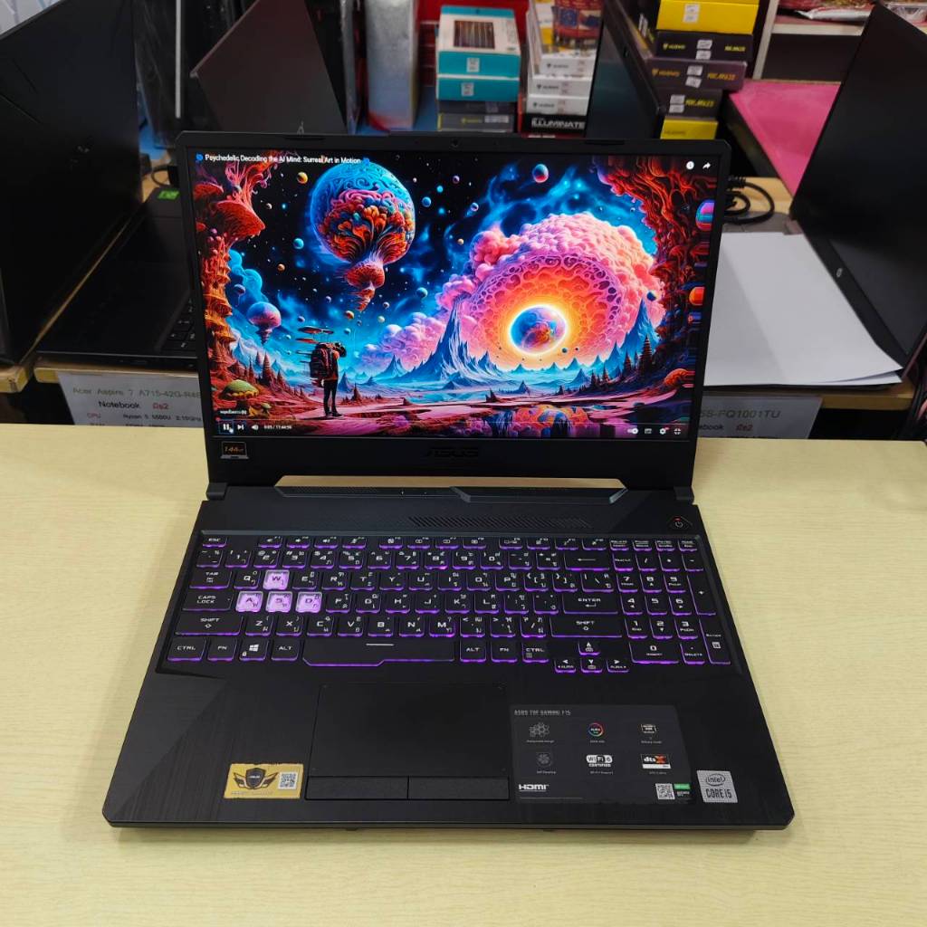 ASUS TUF GAMING F15 FX506LH-HN002T สภาพเครื่อง 90% ติดฟิล์มกันรอยหน้าจอแล้ว