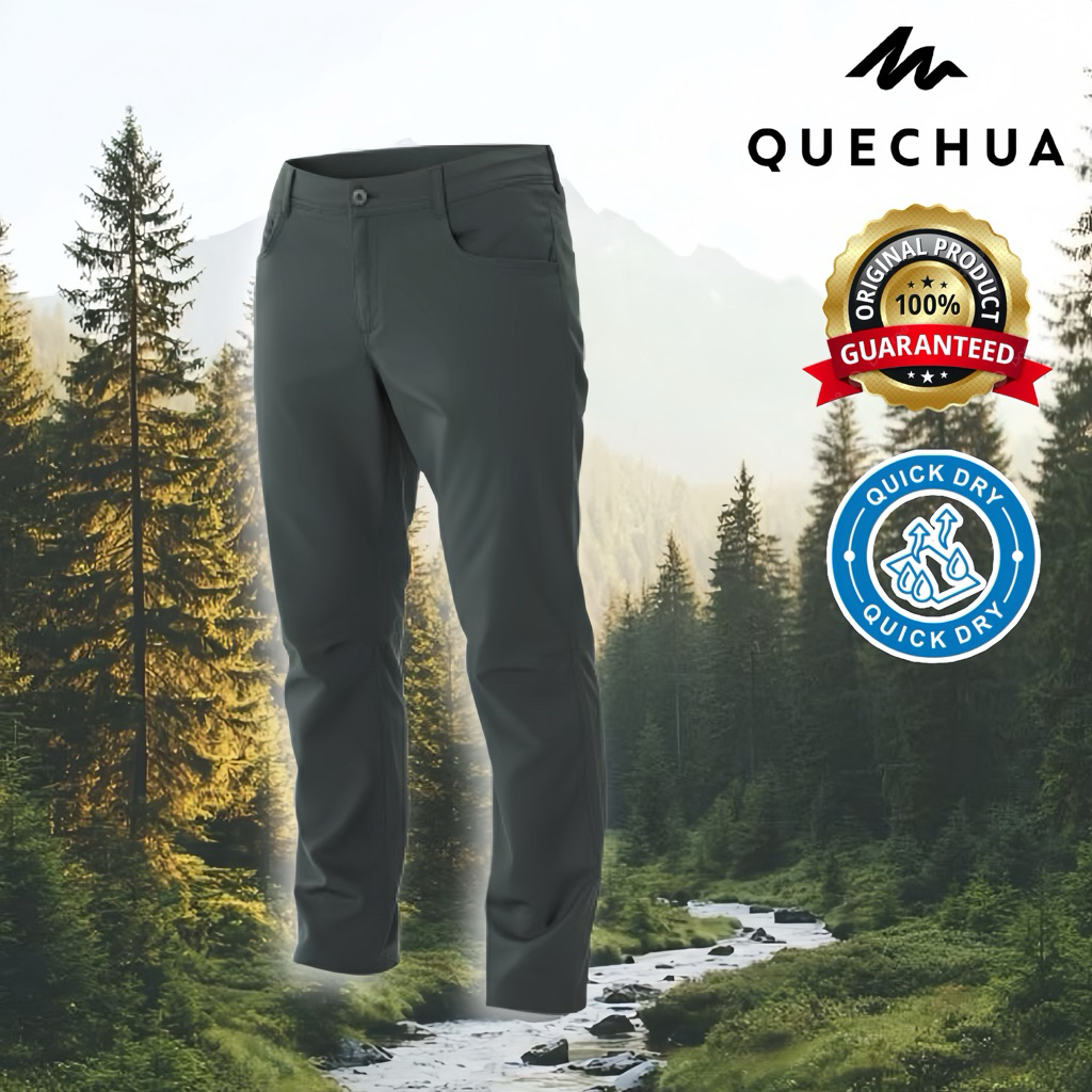 กางเกงเดินป่าขายาวสำหรับผู้ชาย รุ่น NH100 (สีเขียว) QUECHUA