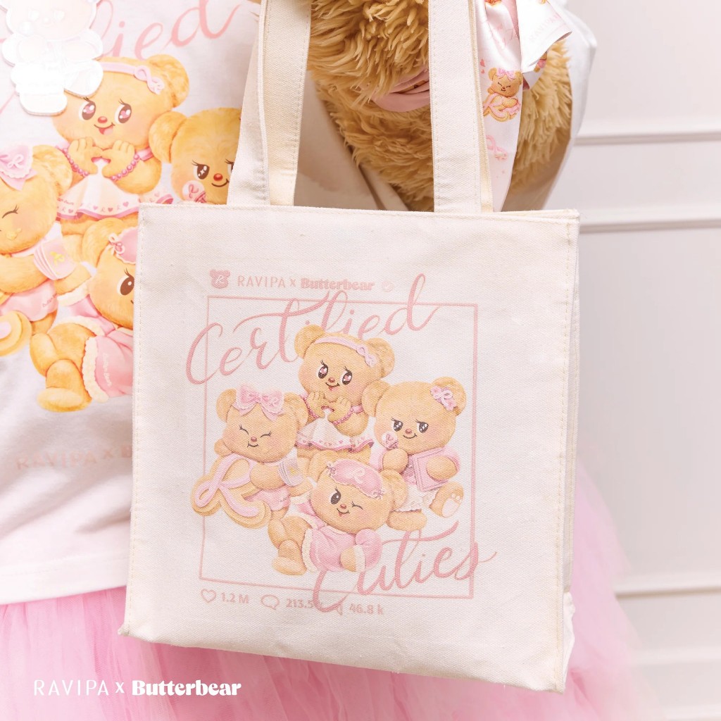 พร้อมส่ง✨RAVIPA x Butterbear - Butterful Bear Tote Bag