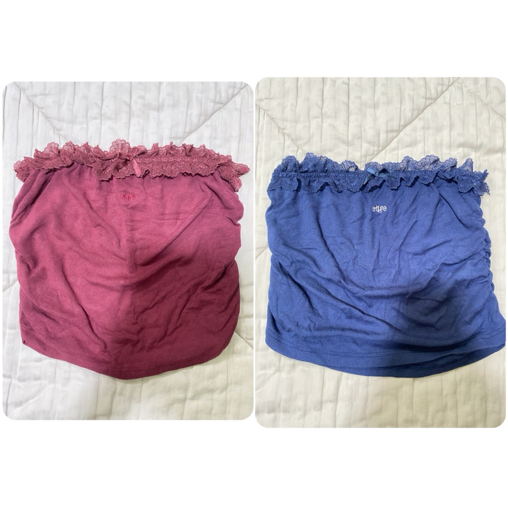 เกาะอกแต่งลูกไม้ปักโลโก้ Atipa