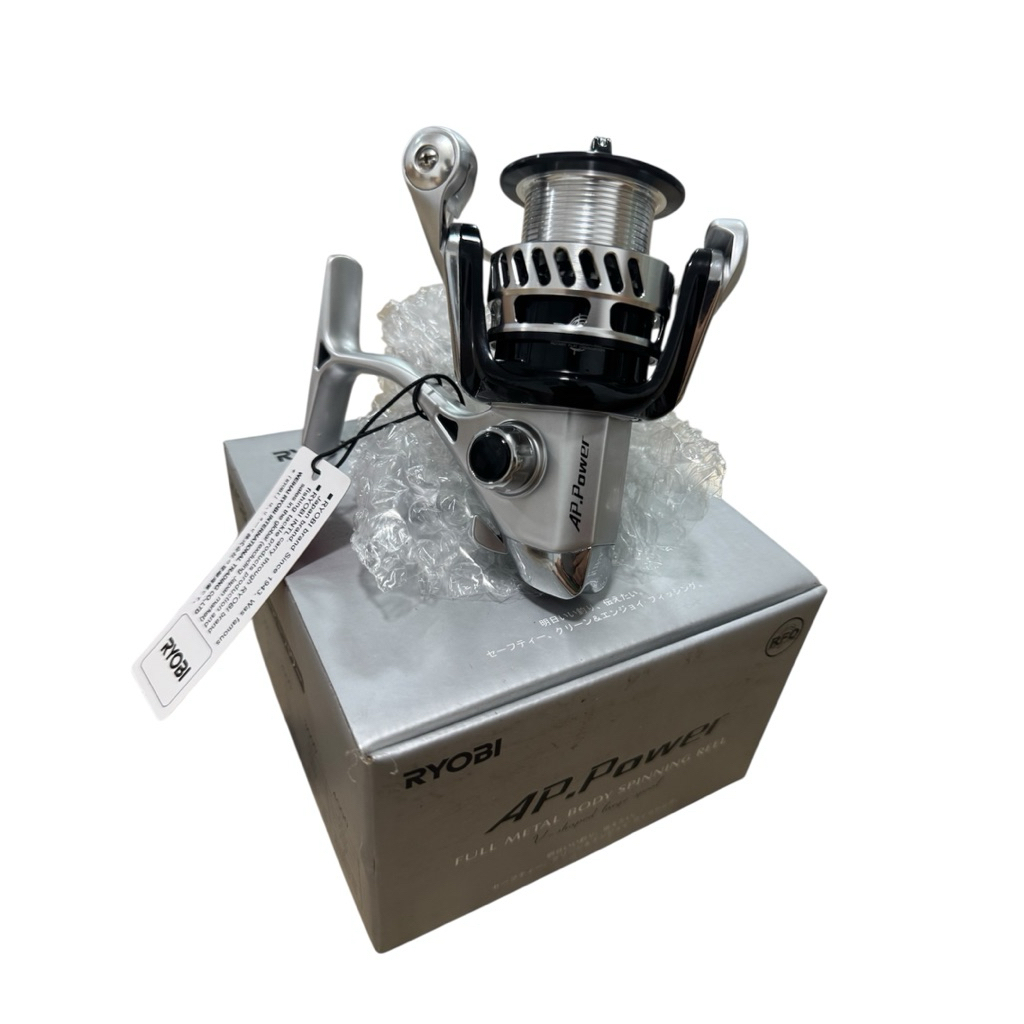 Ryobi รอก รอกสปิ้น AP-10000 APpower RYOBI รอกสปิ้น reel spin รุ่น-10000 สีบรอนซ์เงิน-ดำ