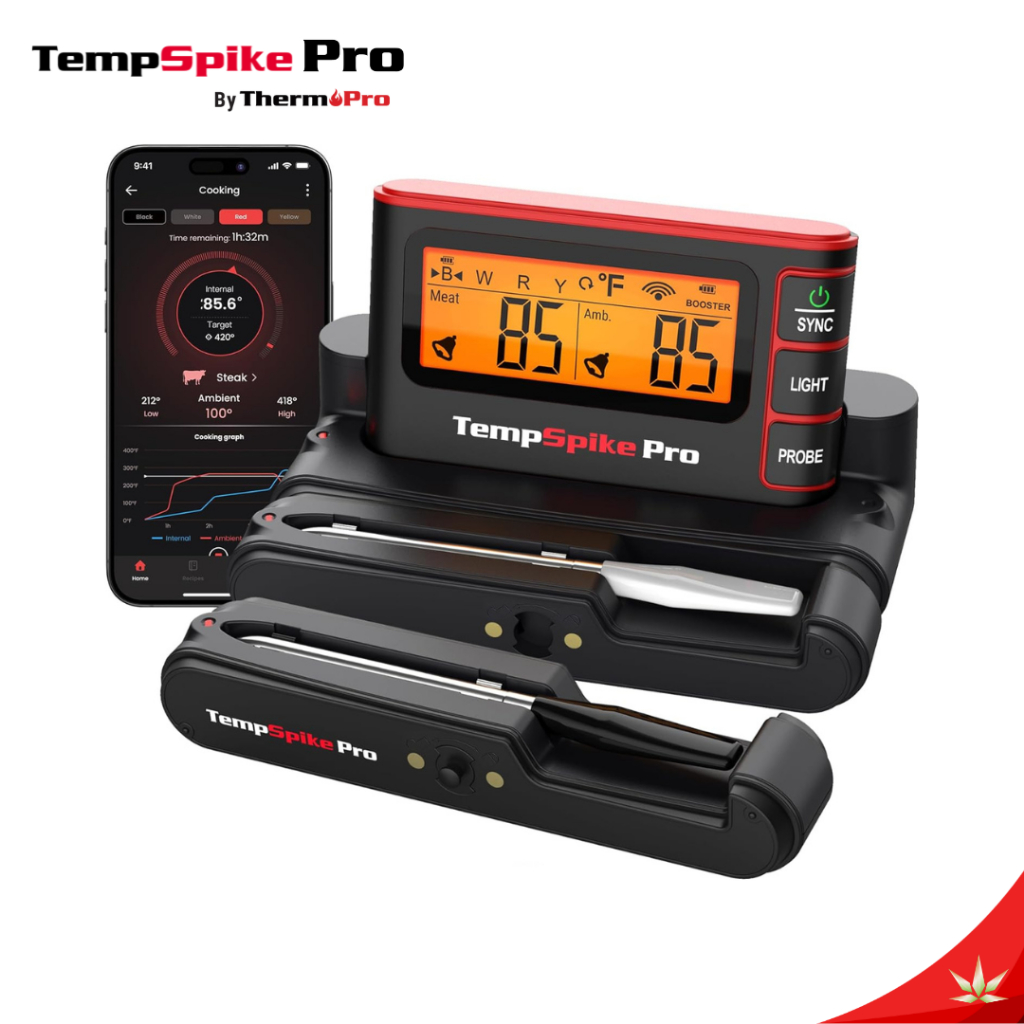 TempSpike Pro เครื่องวัดอุณหภูมิเนื้ออัจฉริยะไร้สาย Wi-Fi & Bluetooth มาพร้อมด้ามวัด2หัว รุ่นTP980-2