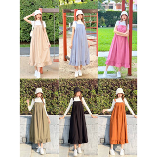 LILY เอี๊ยมกระโปรง ผ้าลูกฟูกนุ่มนิ่มใส่สบาย สายปรับได้ งานสว…