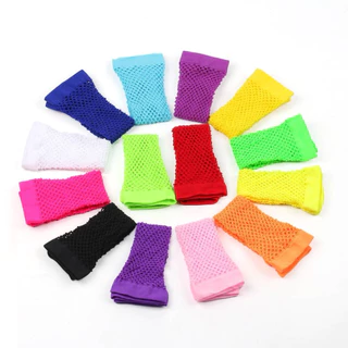 🌸พร้อมส่ง🌸ถุงมือตาข่ายยาวสีแฟชั่นติดเพชร ปลอกแขนยาวถึงศอก คาดนิ้ว เกรดดี ใส่ออกงาน