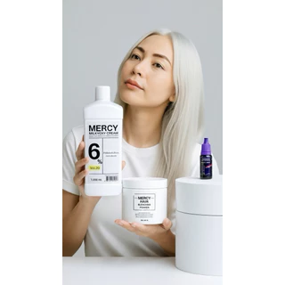 🤍💜Platinum hair set(เซตฟอกให้ผมขาว) ไม่แสบหัว ถนอมผม ผมไม่พัง สำหรับปรับพื้นสีผมให้ขาวเพื่อทำสีเทาและสีพาสเทล