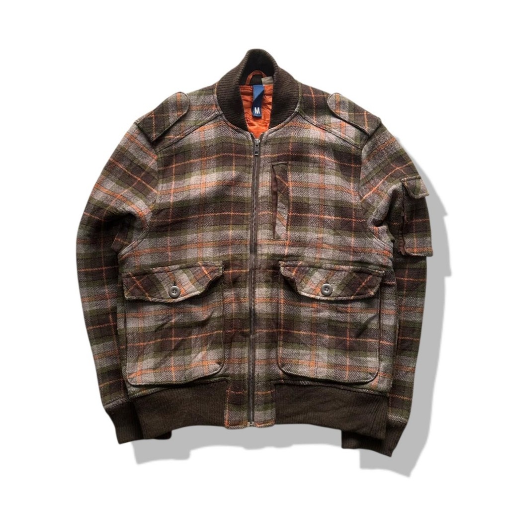 H&M Tartan Plaid Wool Jacket รอบอก 43”