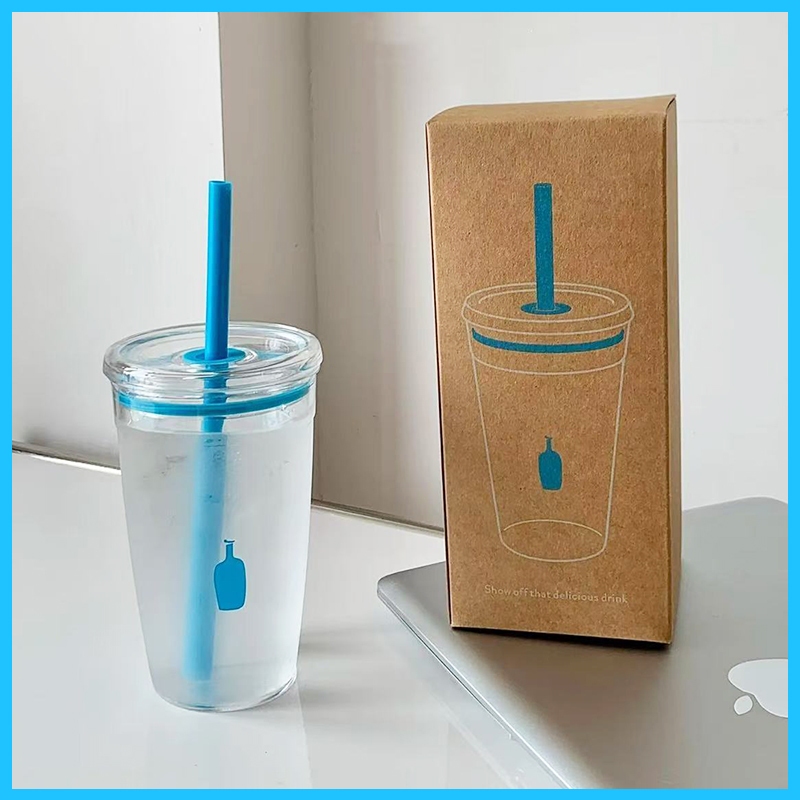 แก้วกาแฟพร้อมหลอด Blue Bottle Coffee Clear Cold Tumbler 16oz