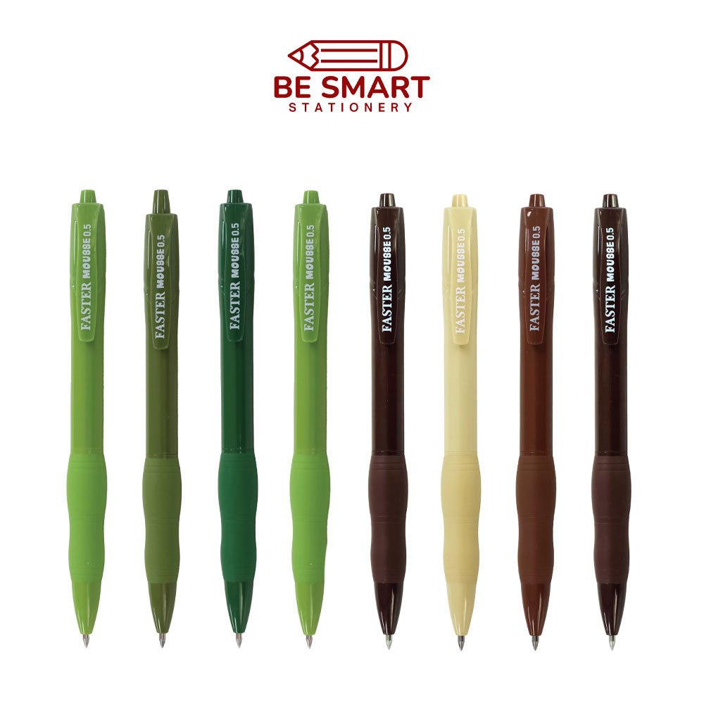 (3ด้าม/12ด้าม) คละสีด้าม ปากกาเจล 0.5 mm. FASTER MOCHA CX721-FAN / MATCHA CX722-FAN