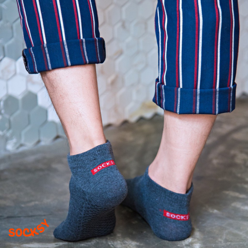 Socksy  ถุงเท้าใส่ทำงาน สีพื้น ความยาวพอดีข้อเท้า รุ่นV-7 (แพ็ค12คู่)