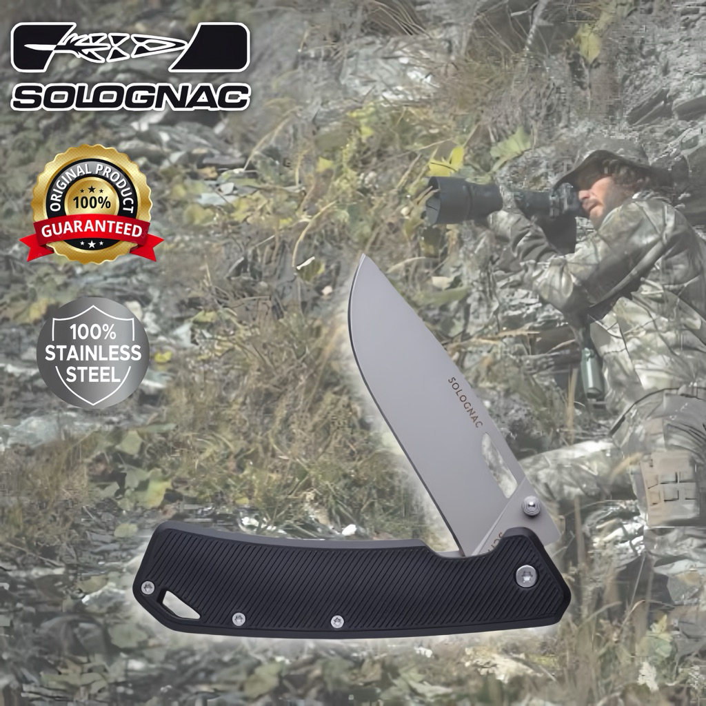 มีดพับ รุ่น Axis 75 GRIP V2 7.5 เซนติเมตร (สีดำ) SOLOGNAC