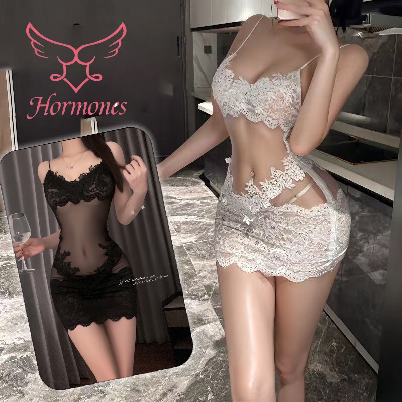 Hormones⭐⭐ส่งไวจากไทย ราคาถูกที่สุด กระโปรงนอน เว้าหลัง มีเสน่ห์ กระโปรงลูกไม้ทรงสะโพก ผ้าดีมาก