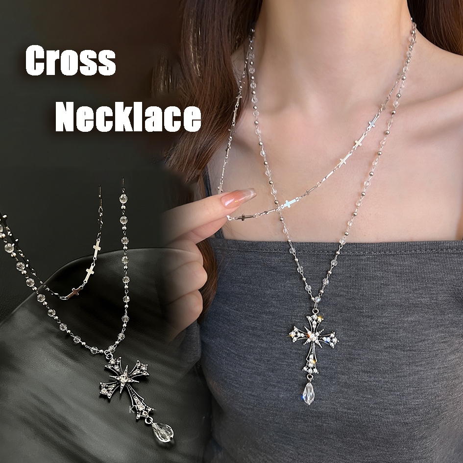 สร้อยคอ necklace สไตล์เกาหลี💫 ins หรูหรา y2k แฟชั่น cross🫧 สวย COD