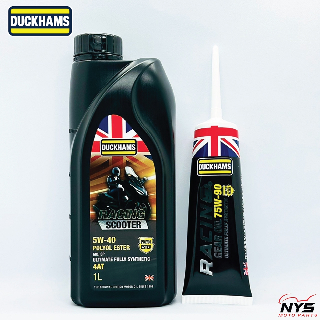 ชุดถ่ายน้ำมันเครื่อง+เฟืองท้ายDuckhams Scooter 5W-40/5W-50ขนาด0.8L/1LและGEAR OIL 75W-90 0.12L สำหรับ