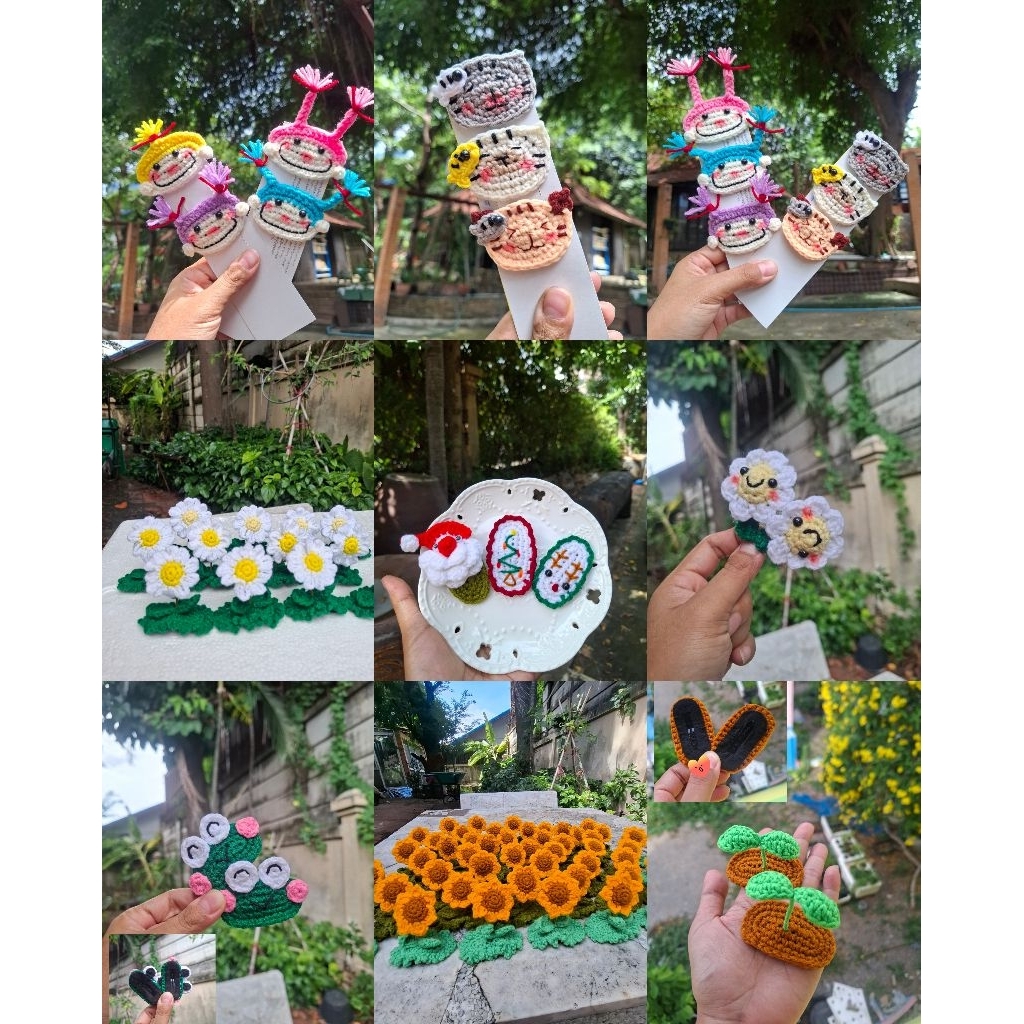 กิ๊บติดผม กิ๊บถักไหมพรม 3D งานแฮนด์เมด