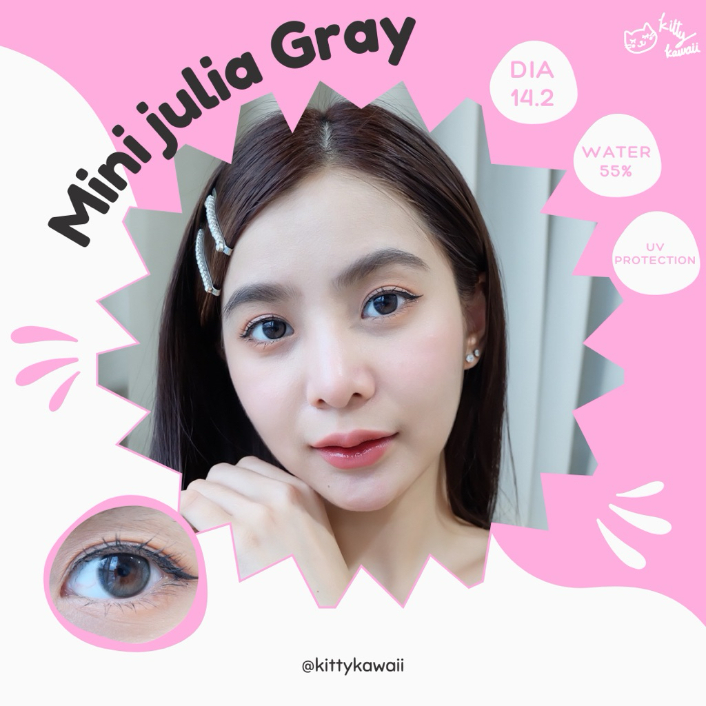 คอนเเทคเลนส์ Kitty kawaii mini julia gray (dia 14.2)