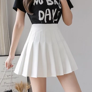 พร้อมส่ง กระโปรงเทนนิส สีพื้น น่ารักเกาหลี