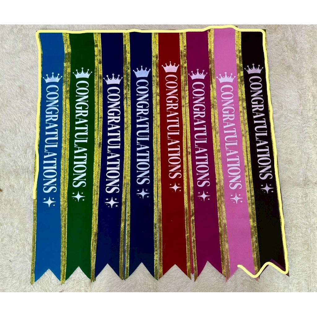 (1)สายสะพายผ้ากำมะหยี่ขอบทองขนาด 9x165ซม.