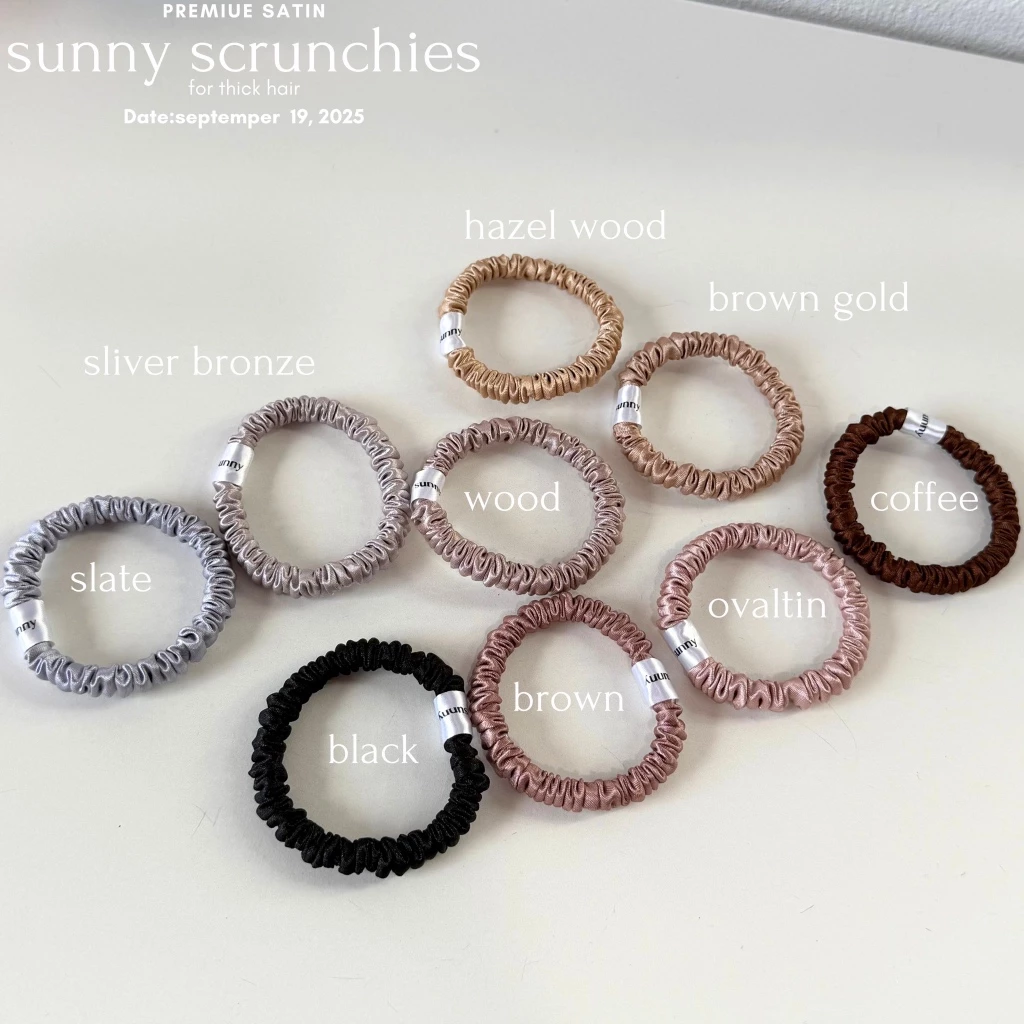ยางรัดผม sunny scrunchies (skinny) (for thick hair สำหรับผมหนา) collection premium satin