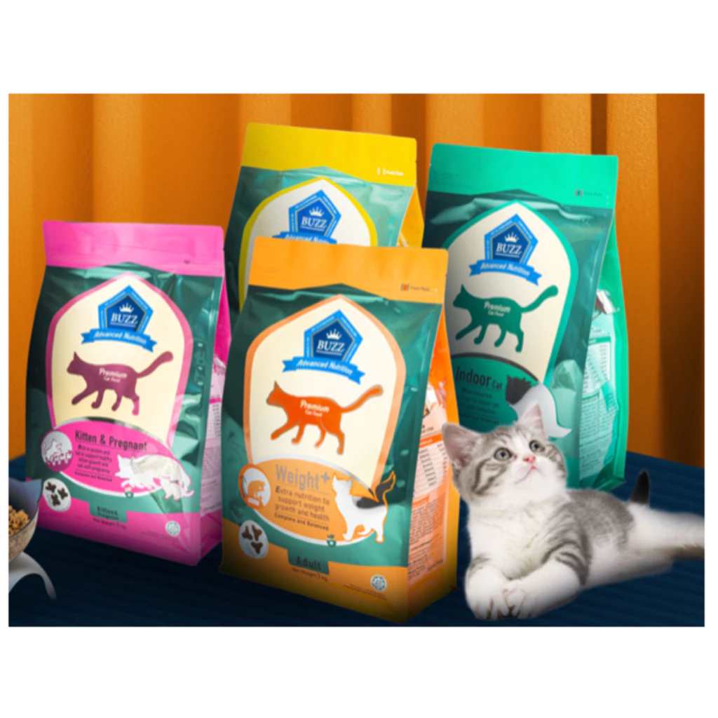 (ขายดี) Buzz Balanced Plus+ Complete and Balanced 🐱❤️บัซซ์ บาลานซ์พลัส อาหารแมวสูตรสารอาหารครบถ้วนสมบูรณ์บรรจุ 1kg, 3kg