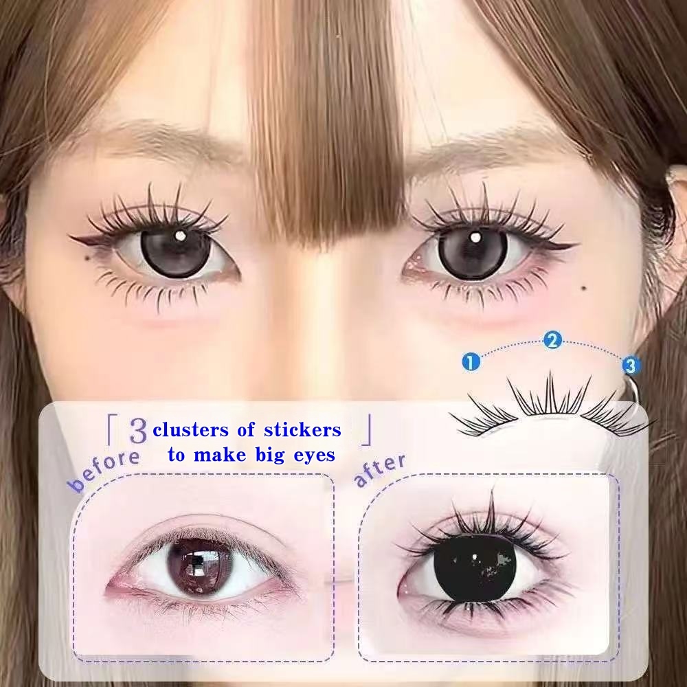 ขนตาปลอมแบบไล่เฉดสี ไม่ต้องใช้กาว! แต่งแต้มสีสันให้เป็นธรรมชาติ ให้ลุคการ์ตูนที่สวยสะดุดตา ขนตาปลอมแบบติดเองที่มีสีบล็อก - รูปที่ 5