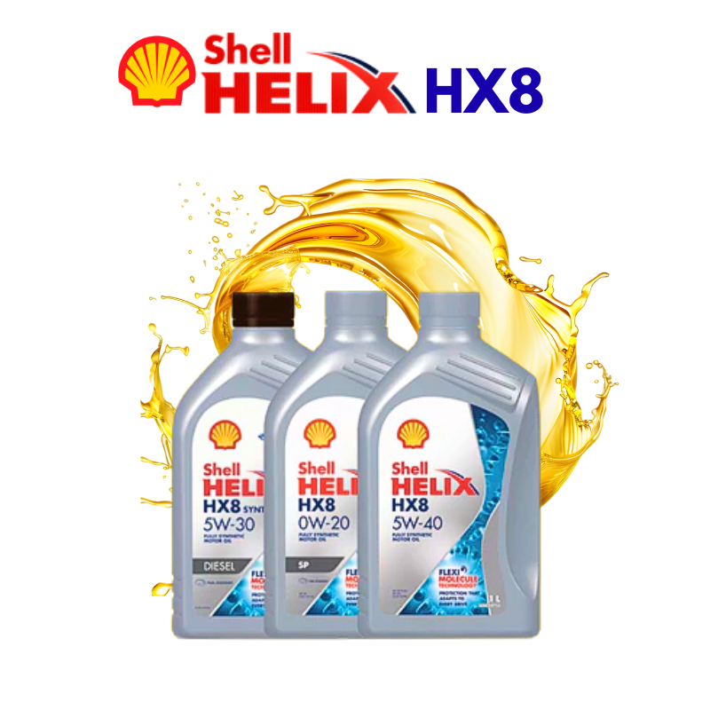 SHELL น้ำมันเครื่องสังเคราะห์แท่้100% Shell HX8 1L.