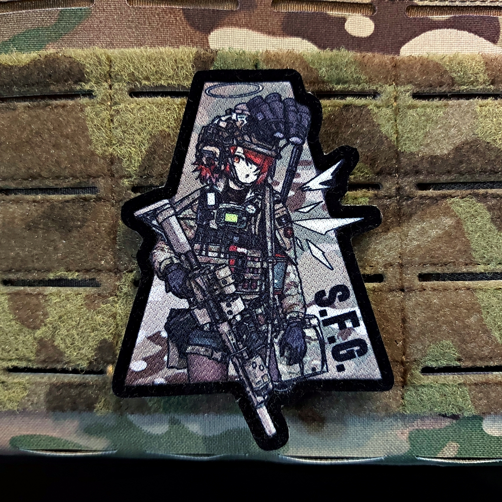 อาร์มตีนตุ๊กแก แพทช์ Arknights Exusiai By Kuroinu9 l Military Morale Anime Patch l [Freefan Co]