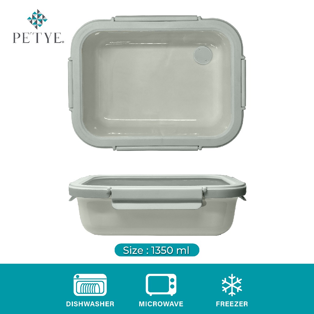 PE’TYE Food Lock 1350 ml. Green กล่องเก็บอาหารเซรามิกสไตล์มินิมอล สีเขียว 1350 ml. – RC40 – โปรปัง