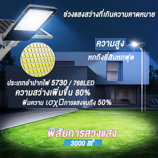 💡รับประกัน30ปี💡 ไฟโซลาเซลล์ ไฟถนนโซล่าเซลล์ LED ไฟภายนอกอาคารไฟสปอร์ทไลต์ IP69 ​กันน้ำแล ป้องกันฟ้าผ่าหมอก