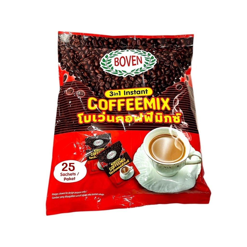 โบเว่น คอฟฟี่มิกซ์ กาแฟ 3 in 1 ชนิดผง Boven coffeemix instant แพ็ค 25 ซอง
