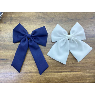 โบว์นักเรียน โบว์ผ้าติดผม (แบบสั้น-ยาว) (1x6 ชิ้น)สีดำ สินค้าเข้าแล้วนะคะ