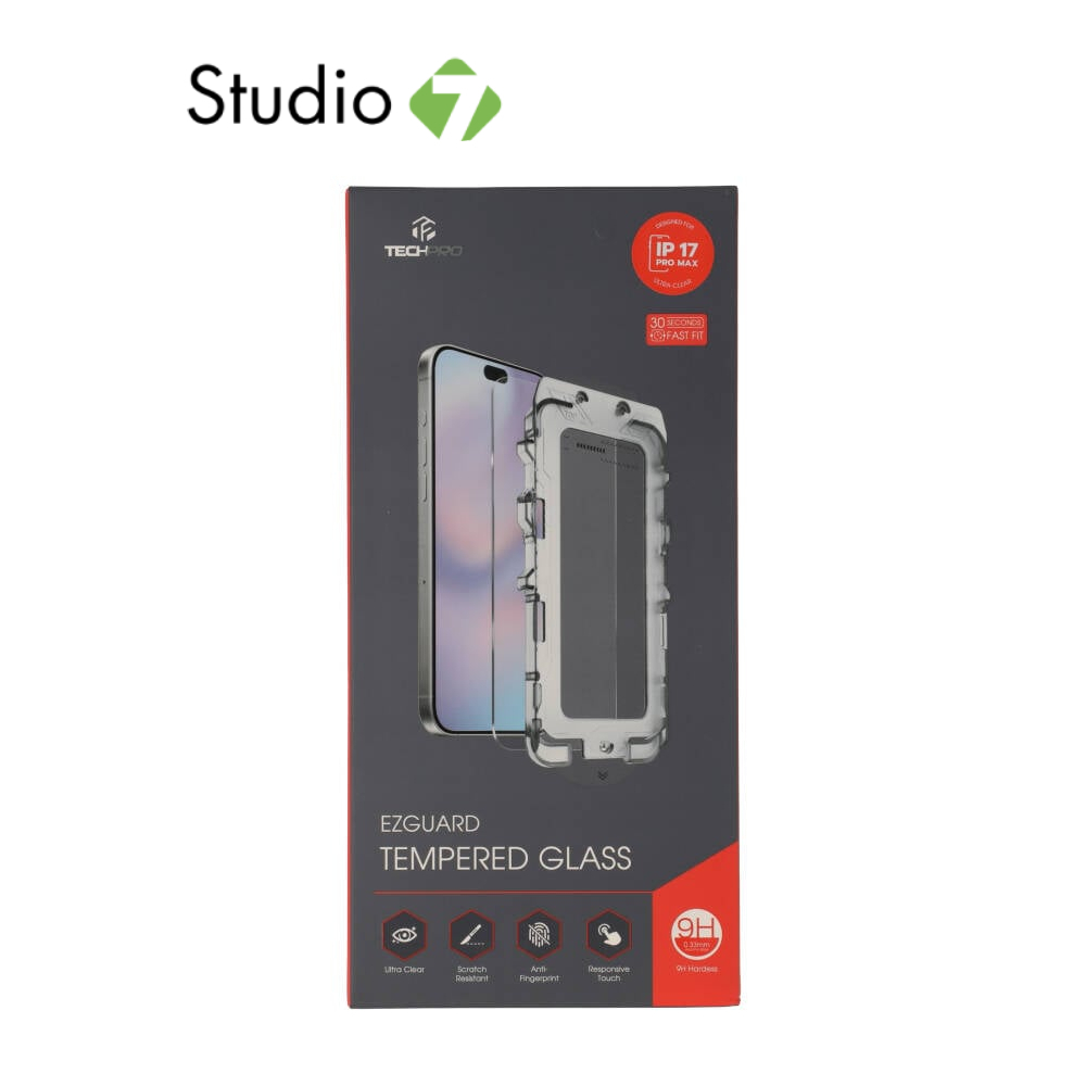 TECHPRO ฟิล์มกันรอย สำหรับ iPhone 13 - 17 Series รุ่น EZGuard Kit HD แถมชุดติดตั้ง by Studio7