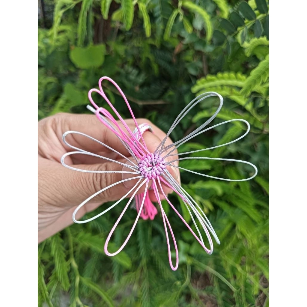 จอมแหดอกบัว เทา/ชมพู PEถัก8 - รูปที่ 3