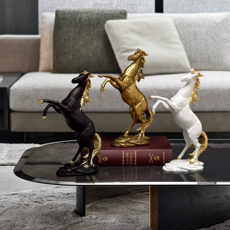 🔥ส่งไวจาก กทม🔥 ของตกแต่งบ้าน รูปปั้นสัตว์ งานฝีมือ สําหรับตกแต่งโต๊ะ ม้ายกขา ม้านำโชค ตั้งโชว์ ปรับฮวงจุ้ย โมเดลม้า
