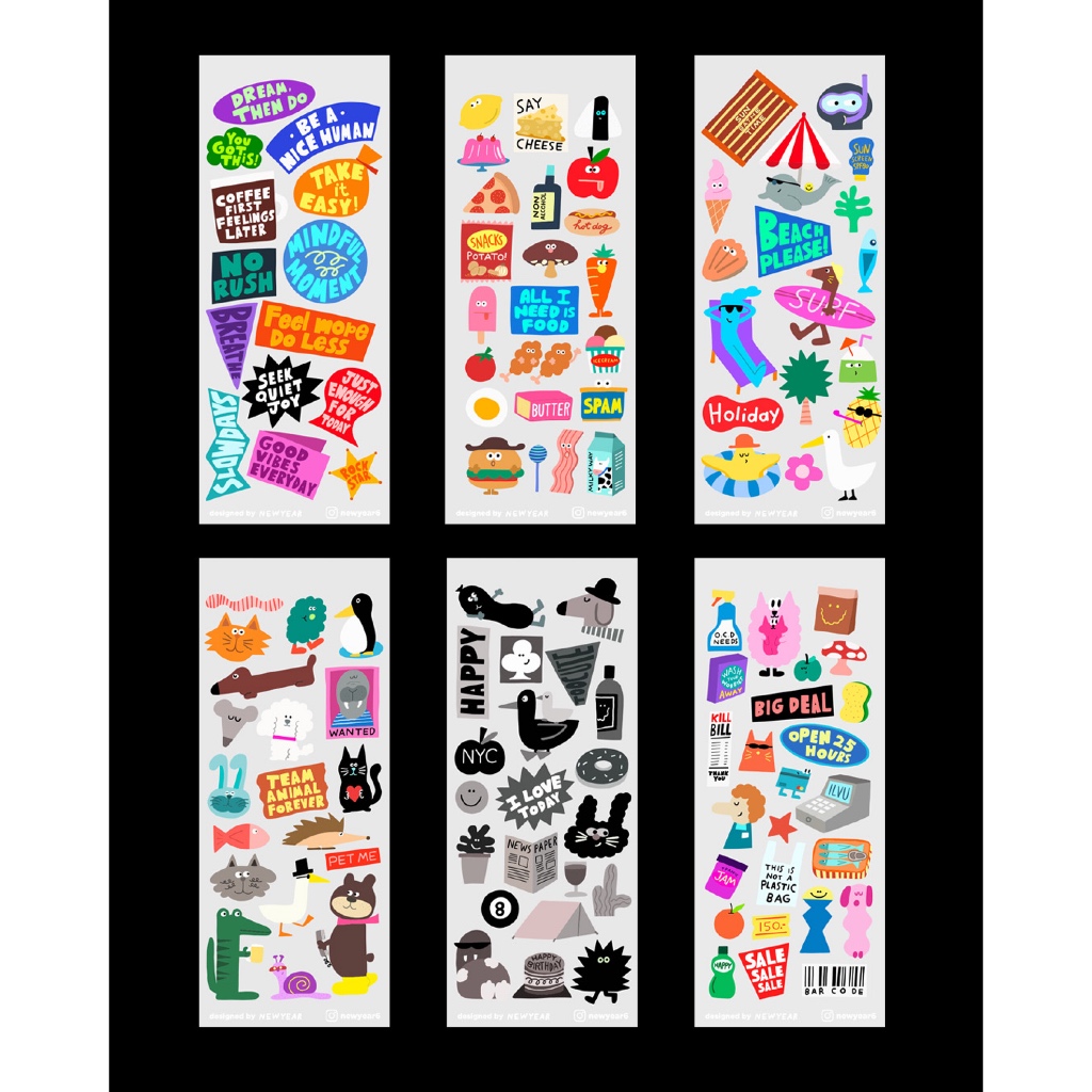 (Nyyydesign) Clear Sticker mini  *สินค้าพร้อมส่ง* สติ๊กเกอร์กันน้ำ ไดคัทเรียบร้อย ลอกเเปะได้เลย