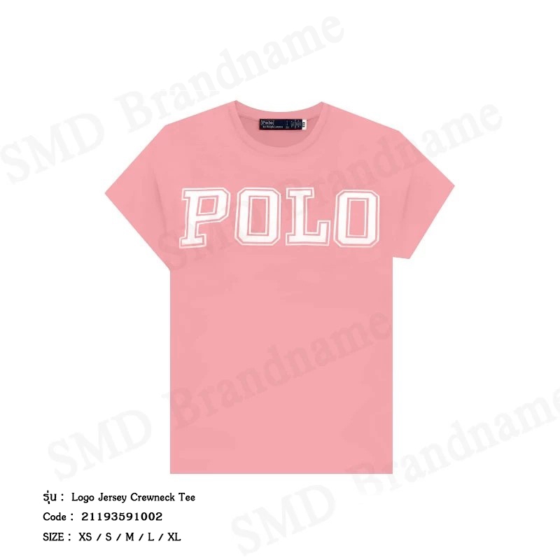 Polo Ralph Lauren เสื้อยืดคอกลมผู้หญิง รุ่น Logo Jersey Crewneck Tee Code: 211935591002