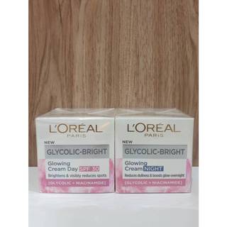 ลอรีอัล ปารีส LOREAL Paris Glycolic Bright Glowing Cream Day SPF30 / Night (50ml)