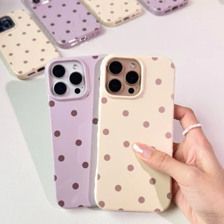 [i17] พร้อมส่ง T1S65 🛼🧁 เคสไอโฟน Polkadot case เคสลายจุด ผิวมันวาว เคสโทรศัพท์ For IPhone 13-16Promax,17Pro,17Promax
