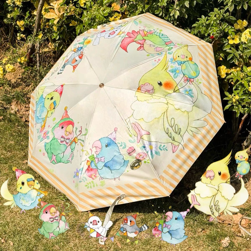 YUTORIYA JAPAN 🇯🇵 ร่มลายนก ร่มพับกันยูวี พร้อมส่งจากไทย