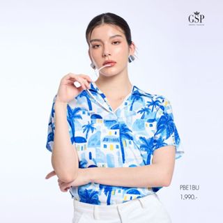 GSP Woman's blouse Santorini เสื้อผู้หญิง แขนสั้น สีฟ้า PBE1…