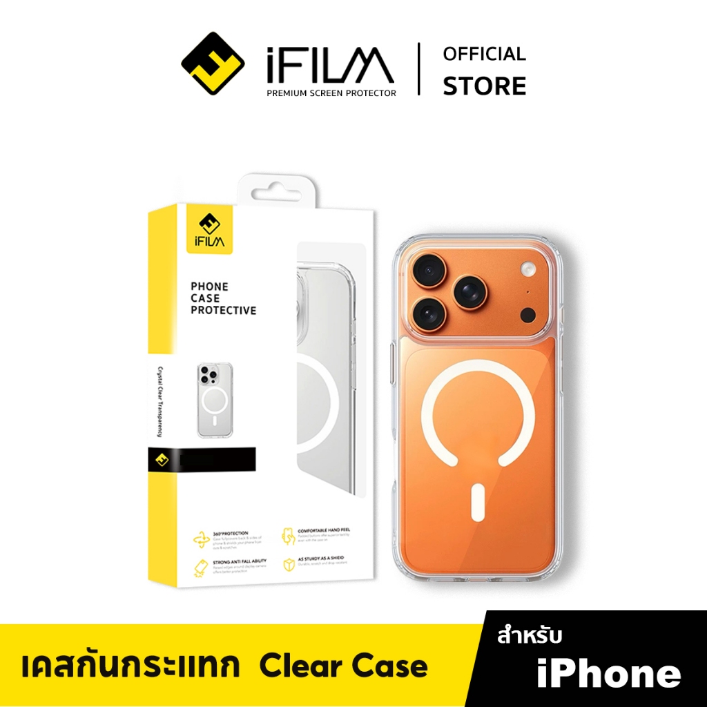 [Official] iFilm เคสใส For iPhone 17ProMax 17Pro 17Air 17 16 promax 15 14 13 ปกป้องการชน เคสไอโฟน Ca